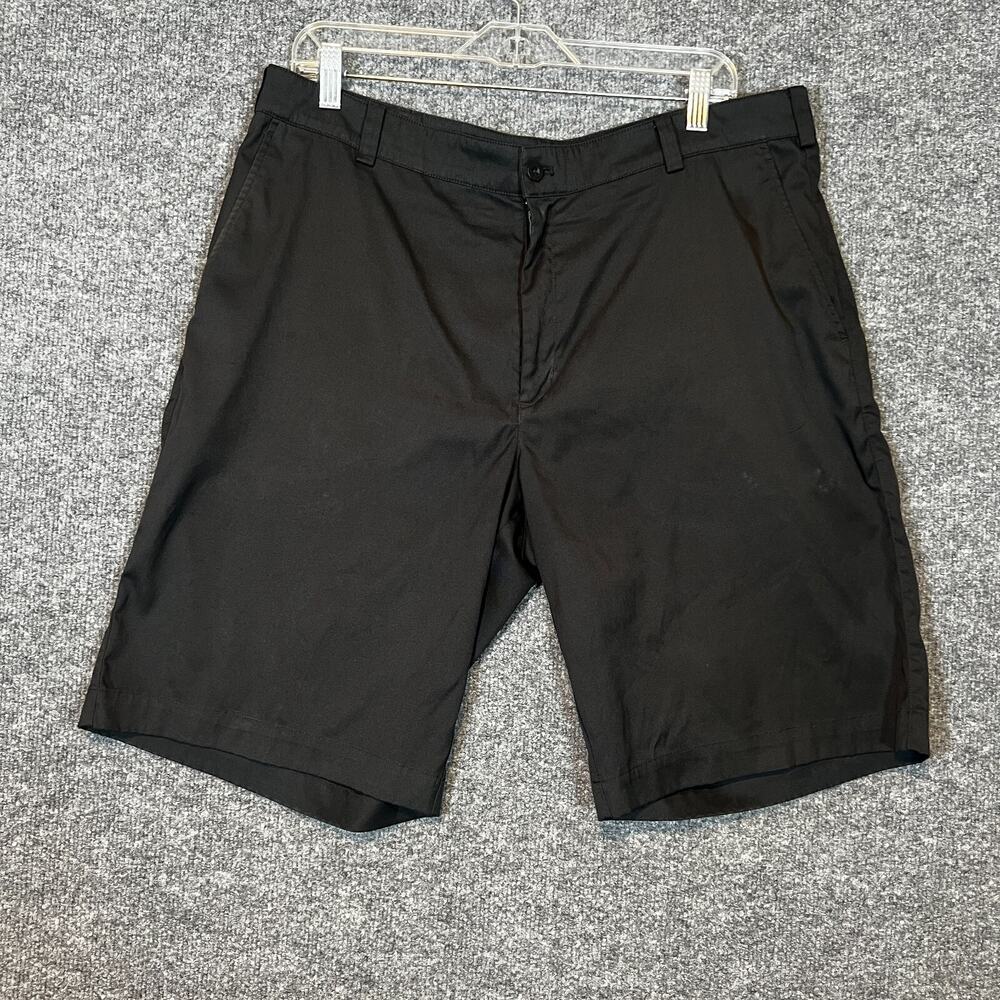 Nike Shorts Mens 36‎ Black Golf Casual Chino Flat Front Tour Performance